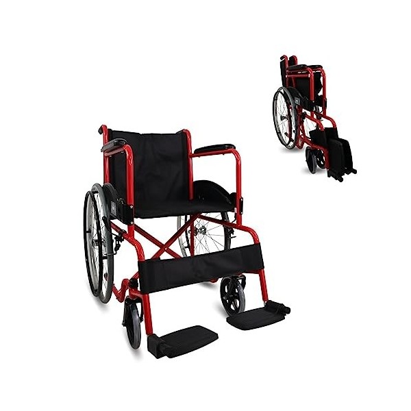 Mobiclinic, Fauteuil roulant pour personnes handicapées, Alcazaba, Pliant, Siège 46 cm, Automoteur, Résistant, Marque europée