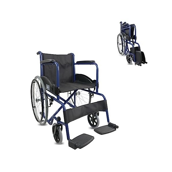 Mobiclinic, Fauteuil roulant pour personnes handicapées, Alcazaba, Pliant, Siège 46 cm, Automoteur, Résistant, Marque europée