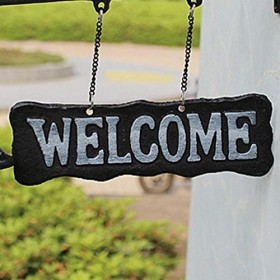 Cloche de dîner, durable, fonte, tenture murale, panneau de bienvenue, décoratif, style rétro, poignée de main, intérieur et 