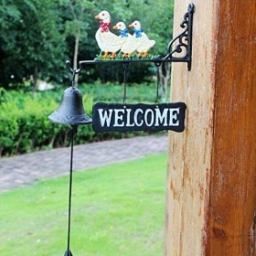 Cloche De Porte En Fonte, Cloche De Décor Antique Cloche Murale En Fonte Robuste Présentée Sur Un Support De Ferme Rustique V