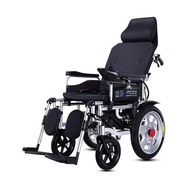 Fauteuil Roulant Électrique Robuste Avec Appui-tête, Double Moteur 12A/20A, Alimentation Électrique Ou Manipulation Manuelle,