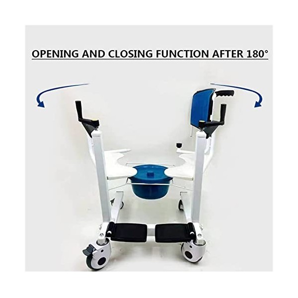 HSRG Machine de transfert pour patient, chaise de douche multifonctionnelle avec siège divisé à 180°, transfert facile aux to