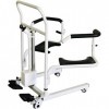 HSRG Fauteuil roulant électrique médical, chaise élévatrice réglable pour patient avec chaise percée de douche, ouverture et 