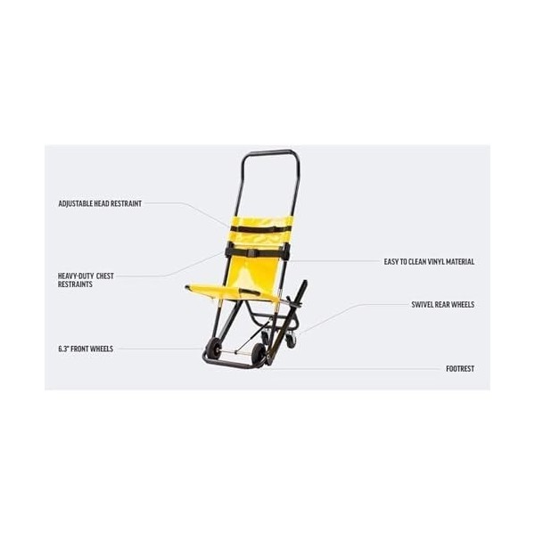 MObyat Civière Descalier Pliable Portative, Chaise Descalier Multifonctionnelle en Alliage Daluminium Haute Résistance ave