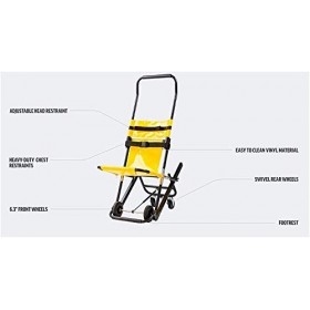 Chaise descalier Portable Ambulance Pompier Évacuation Poids léger Pliant Ascenseur Chaise descalier Opération pour Une Per
