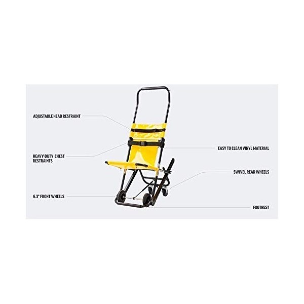 Chaise descalier Portable Ambulance Pompier Évacuation Poids léger Pliant Ascenseur Chaise descalier Opération pour Une Per