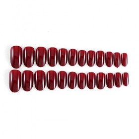 Brishow Lot de 24 Faux Ongles en forme ovale à coller sur les ongles naturels Acrylique Couverture Complète pour Femmes et Fi