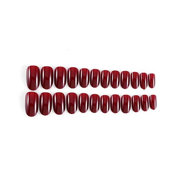 Brishow Lot de 24 Faux Ongles en forme ovale à coller sur les ongles naturels Acrylique Couverture Complète pour Femmes et Fi