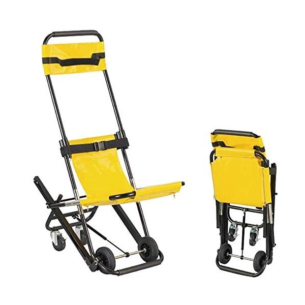 JHKG Chaise dambulance pliante pour évacuation, aide à la mobilité, escaliers haut/bas, chaise pliante de transfert pour per