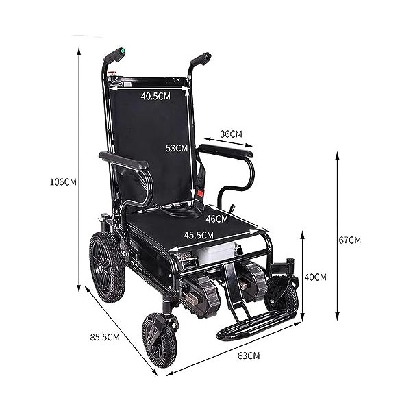 Chaise DéVacuation DEscalier ActionnéE, Fauteuil Roulant éLectrique, Pratique pour Les Personnes âGéEs Et HandicapéEs, Char