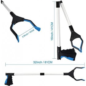 SGAONSN Lot de 2 pinces pliables de 32 pouces avec pointes magnétiques et tête rotative à 90°, pince de préhension pour perso