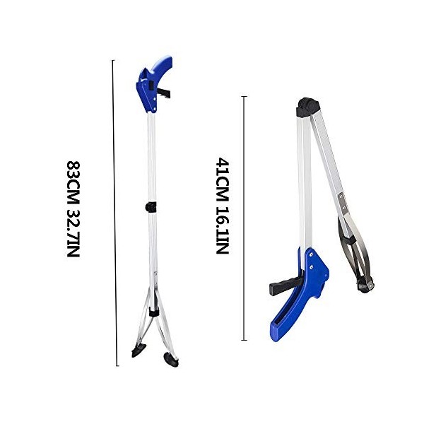 Lot de 2 ramasseurs de litière pour personnes handicapées, personnes âgées, ramassage de déchets, outils pliables pour attrap