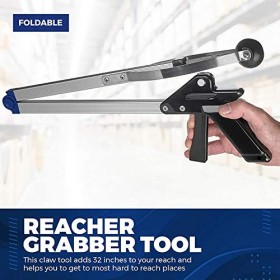 Reacher Grabber Tool - Dispositif de préhension - La griffe pliante légère et durable étend la portée du bras à 32 pouces Aid