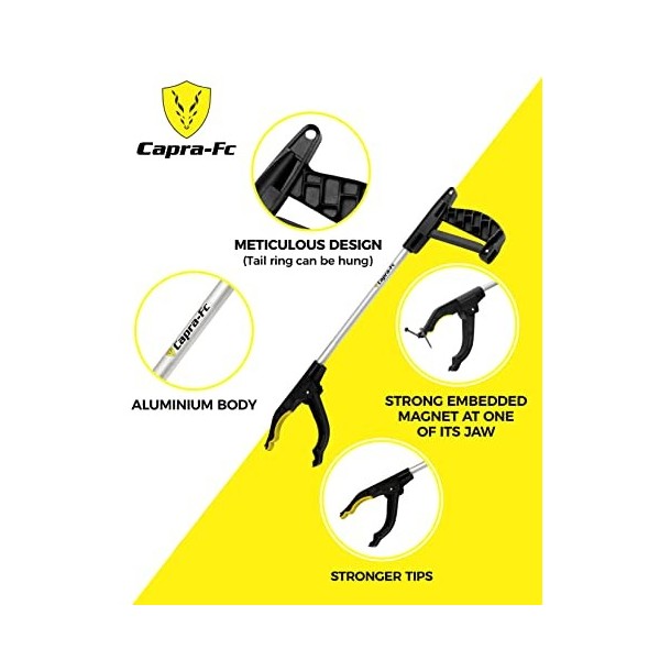 Capra-Fc® Ramasse-litière 42 cm avec griffe aimantée, long bras de ramassage très résistant, aide à atteindre les personnes h