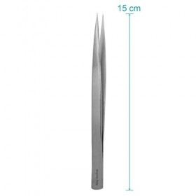 Pince technique - Pointe fine - Droite - Non magnétique - Résistant à lacide - Surface de préhension intérieure lisse - Long