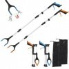 Lot de 2 Outils de Préhension, 109 cm Pince de préhension Pliable avec Pointes magnétiques, Tête rotative à 360°, pince de pr