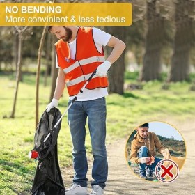 Lot de 2 Outils de Préhension, 109 cm Pince de préhension Pliable avec Pointes magnétiques, Tête rotative à 360°, pince de pr