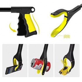 Pince de préhension pliable de 101,6 cm avec mâchoire rotative, pointe magnétique, aide à la portée portable, pince à déchets