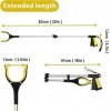 KY-Tech Bâton de ramassage de litière pliable de 81,3 cm pour adultes, aide à la main pour handicapés, bras long rotatif à 36