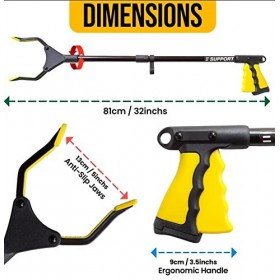 eSUPPORT Ramasseur de litière pliable de 81 à 81 cm avec aimant intégré, ramasse-déchets robuste pour adultes, enfants et han