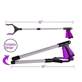 GrabRunner Lot de 2 pinces de préhension avec aimant puissant pour personnes âgées 81,3 cm avec rallonge de bras longue porté