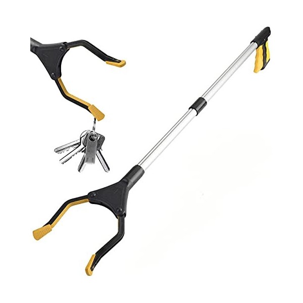 Pince pliable 81 cm - Pour le jardin - Pour les personnes âgées et handicapées - Jaune