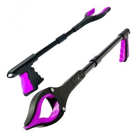 Pince de préhension – 48 cm de long rose pliable – Pointe magnétique solide – Pince de préhension robuste – Pince de préhensi