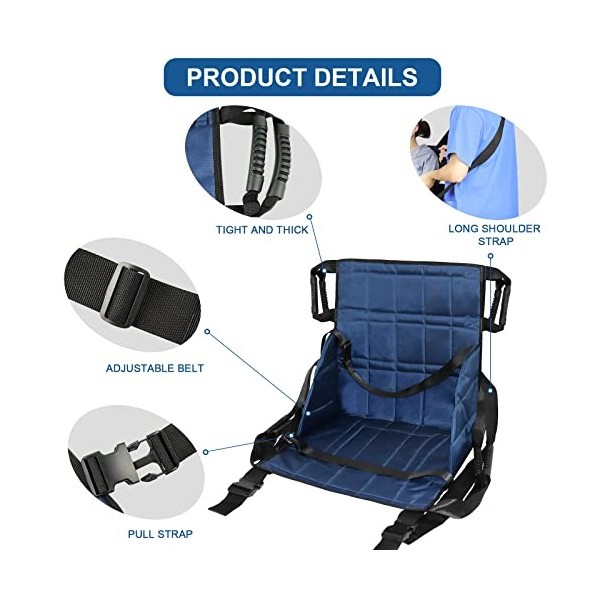 [LOSCHEN] Transfer Bandoulière tout le corps Sangle de levage Chaise dévacuation durgence pour personnes âgées,Carte de tra