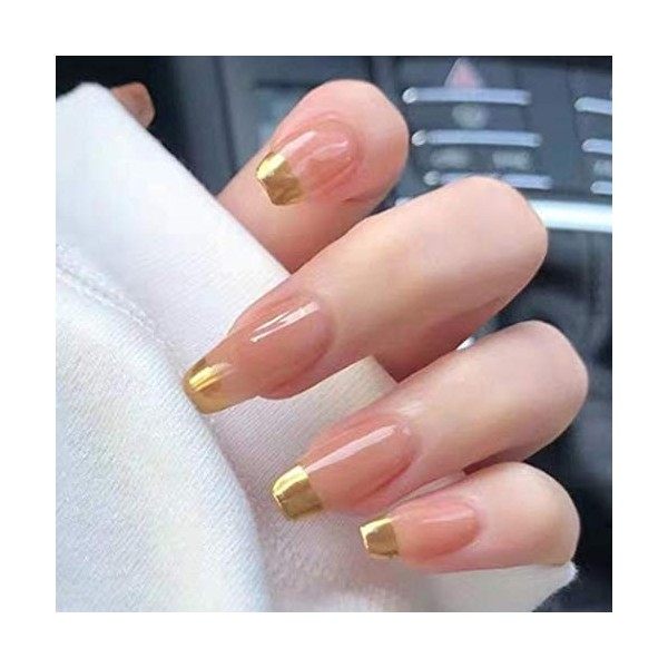 Sethexy Moyen Longue Ballerine Faux ongles Cercueil Rose 24 pièces Couverture complète Acrylique Appuyez sur False Nail Tips 
