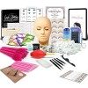 Kit dextension de cils, kit de tête de mannequin de cils professionnel avec colle dentraînement, faux cils, kit de cils pou