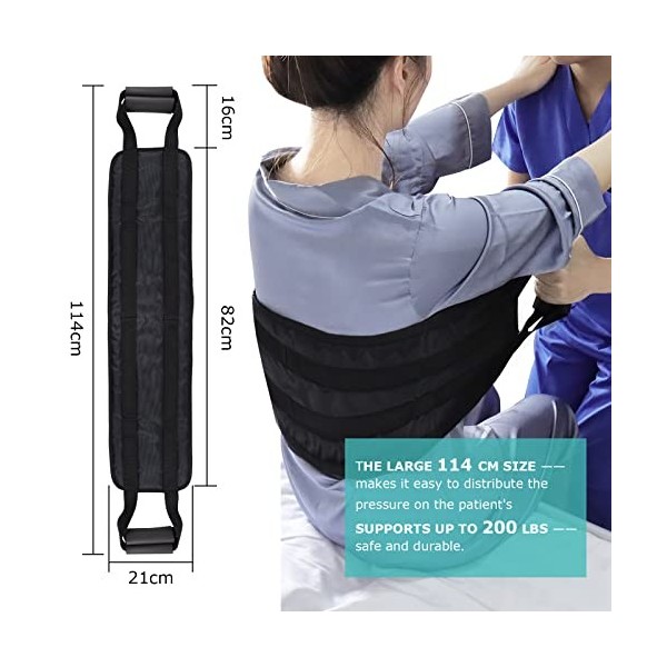 Loschen Ceinture de transfert rembourrée pour patient,80 cm,Pour personnes handicapées, personnes âgées, blessées,Déplace en 