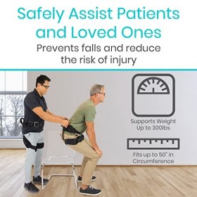 Vive Ceinture de marche avec sangles de jambe – Ceinture de transfert robuste avec sangles de démarche à dégagement rapide po