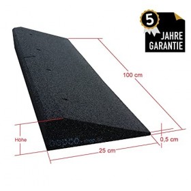 Rampe Bepco pour bordure - Fibres de caoutchouc - 80 mm - Noire