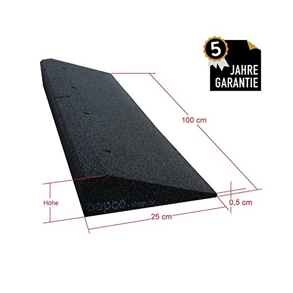 Rampe Bepco pour bordure - Fibres de caoutchouc - 80 mm - Noire