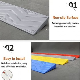 JWW Rampes intérieures de 1 à 10 cm de hauteur pour fauteuil roulant, rampe de seuil de trottoir portable multifonction pour 