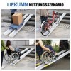 LIEKUMM Rampe de Fauteuil Roulant, 300cm Rampes Télescopiques, 300 kg Rampe dAccès en Aluminium, Rampe de Chargement portati