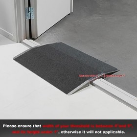 Ruedamann Rampe de seuil avec cadre de soutien et surface antidérapante NBR40 39,9 x 4,1 cm