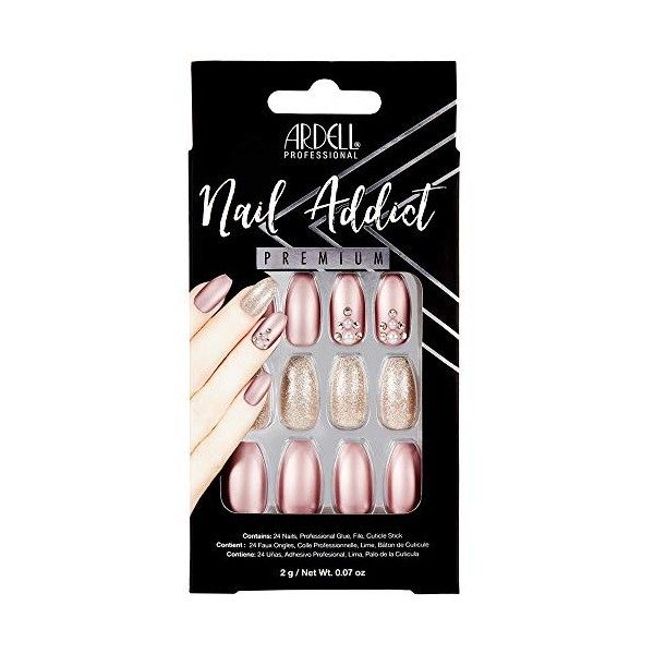 Ardell Nail Addict Artificial Nail Set, Metallic Lilac Pearl