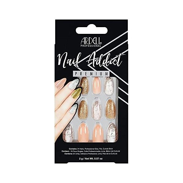 Ardell Nail Addict Artificial Nail Set, Metallic Lilac Pearl