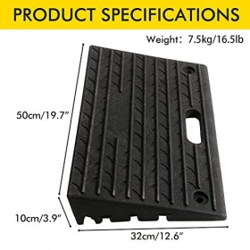 YELACK Lot de 2 rampes en caoutchouc pour allée – Rampes dalimentation en caoutchouc robuste pour seuil de porte, fauteuil r