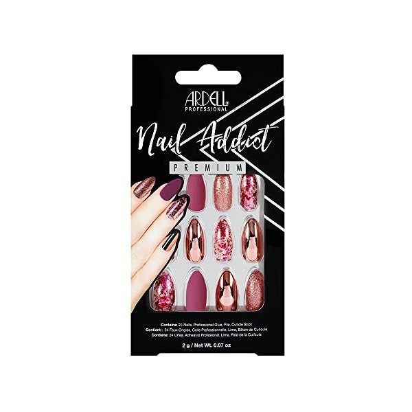 Ardell Nail Addict Artificial Nail Set, Metallic Lilac Pearl