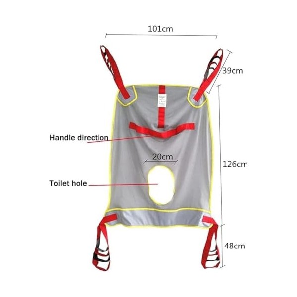 Harnais De Toilette Lève-Patients Grande Sangle De Toilette en Maille Élingue De Jambe Divisée Portable Malade Lève-Personne 