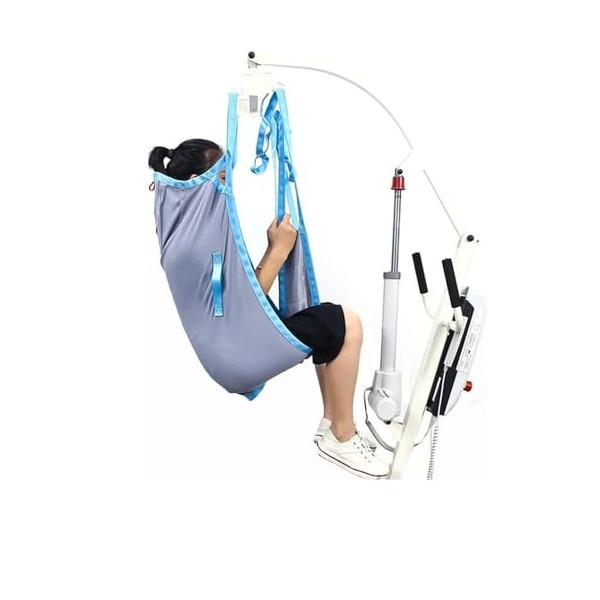 Harnais de levage patient en maille , harnais de jambe divisé en forme avec support de tête, harnais de levage pour transfert