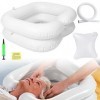 Powmag Lavabo gonflable portable pour chevet, bassin de lavage des cheveux gonflable portable avec drain pour femmes enceinte