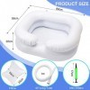 Powmag Lavabo gonflable portable pour chevet, bassin de lavage des cheveux gonflable portable avec drain pour femmes enceinte