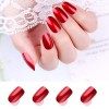 24 PCS mat vin rouge faux ongles couverture complète courte presse acrylique sur faux ongles pour femmes et filles