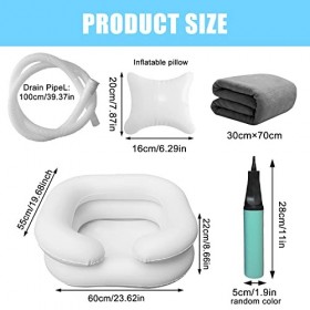 Lavabo à cheveux pour alités, Vegena - Lavabo gonflable avec tuyau de vidange et oreiller - Lavabo mobile pour patiente posto