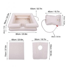 Kit de Bassin de Shampoing Gonflable au Chevet, Plateau de Lavage des Cheveux pour Lit Facile pour Personnes Handicapées et â