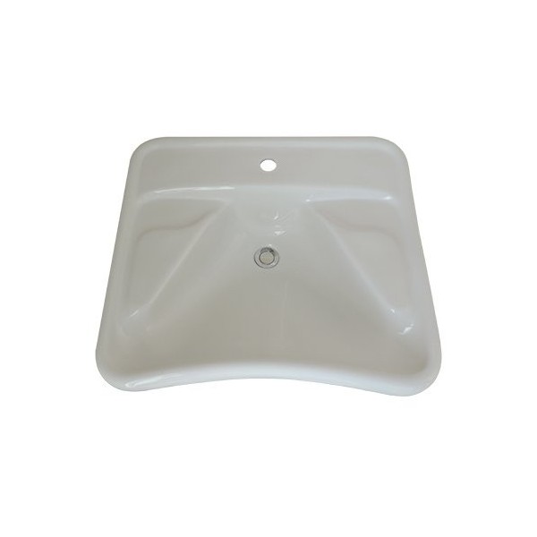 Lavabo de salle de bain ergonomique pour personnes handicapées et personnes âgées en céramique blanche