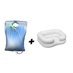 Comfort Axis Lot de 2 vasques à shampoing gonflable avec sac de douche en PVC